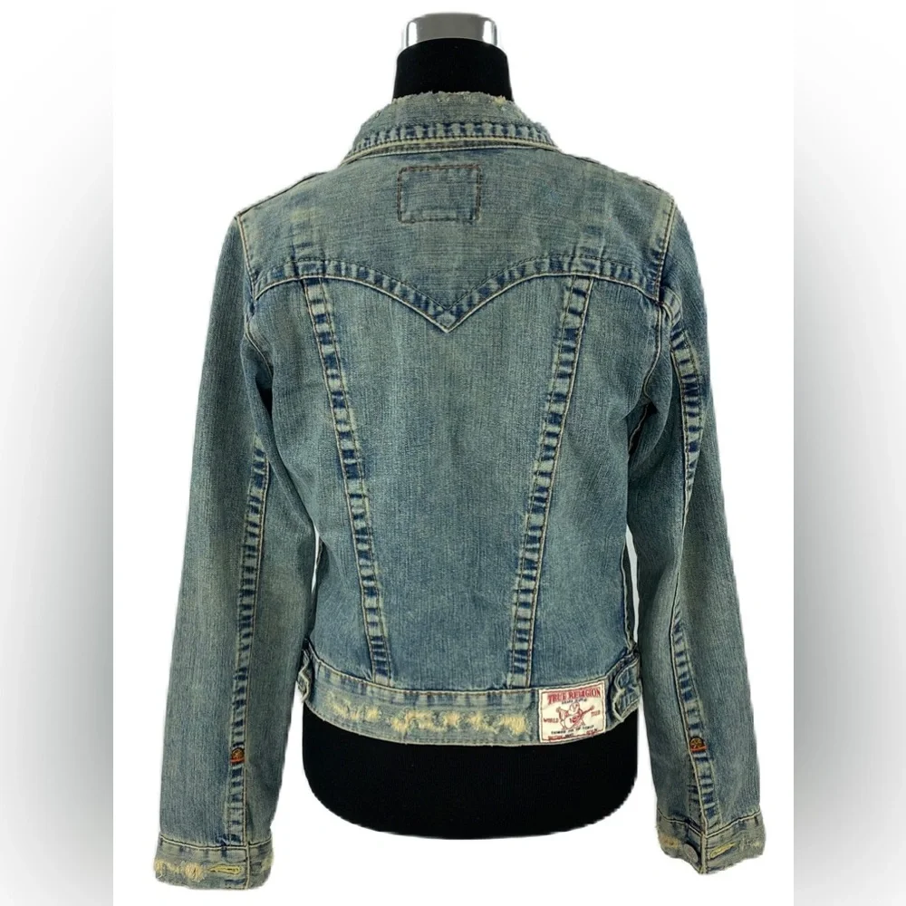 SOLD 😁 True Religion Distressed Denim Jacket - Picture 7 of 12